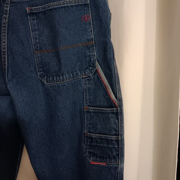 Indo Homegrown Vintage Men's Carpenter Jeans Sz 36- 32 Baggy Fit Mid Wash - Picture 6 of 11